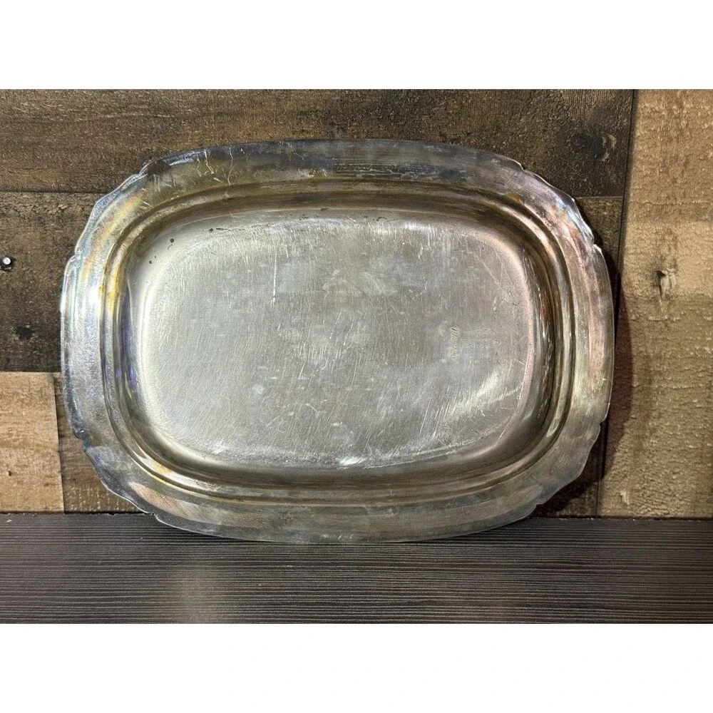 🔥RARE-1952 Vintage Reed & Barton Silver Plated Rectangular Serving Tray Patina